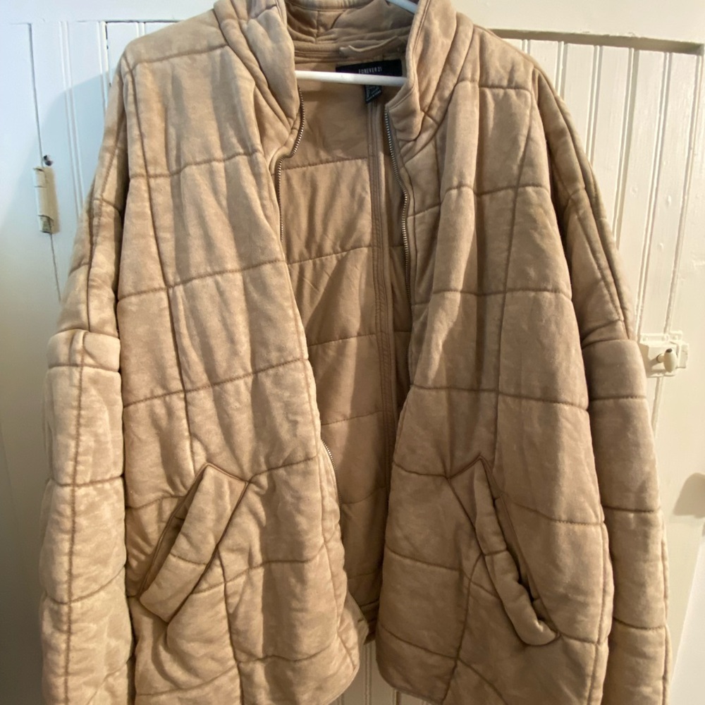Forever 21 quilted tan jacket XL